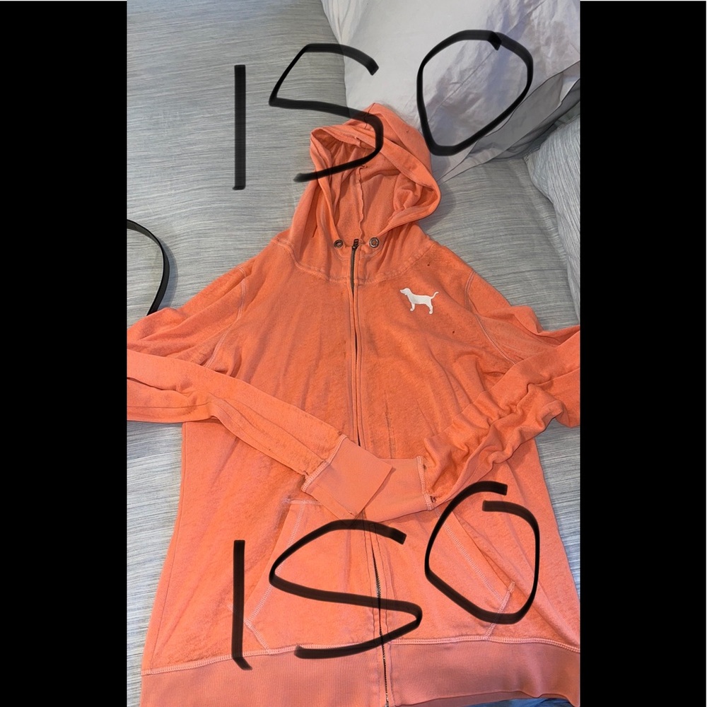 ISO pink long sleeve zip up hoodie sL
